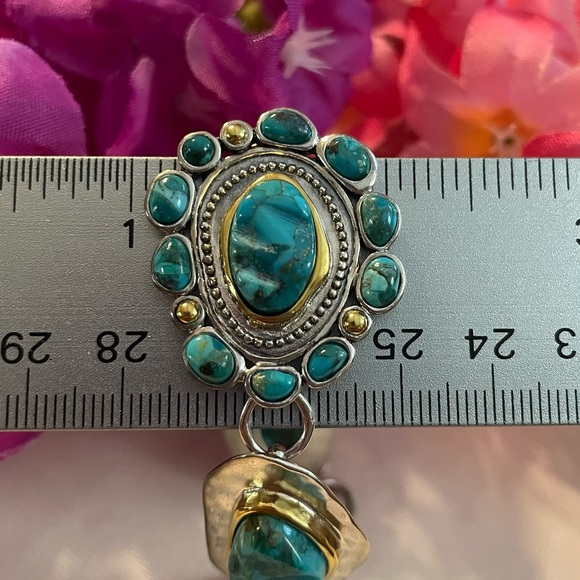 Silpada Turquoise ‘Santa Fe’ Sterling Silver Brass Bracelet NEW B3325 - Picture 14 of 16